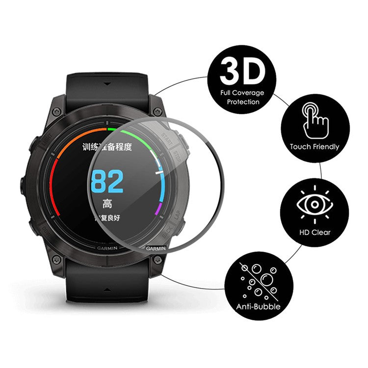 ENKAY HAT PRINCE 2Pcs For Garmin epix Pro (Gen 2) 42mm PMMA Screen Protector 3D Curved Soft PC Edge Watch Full Screen Film