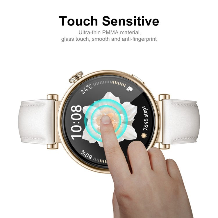 ENKAY HAT PRINCE 5Pcs For Huawei Watch GT 4 41mm HD Clear PMMA Film 3D Curved Soft PC Edge Screen Protector