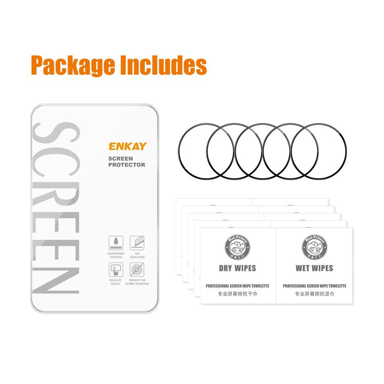 ENKAY HAT PRINCE 5Pcs For Huawei Watch GT 4 41mm HD Clear PMMA Film 3D Curved Soft PC Edge Screen Protector