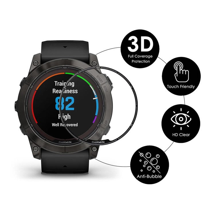 ENKAY HAT PRINCE For Garmin Fenix 7S Pro Screen Protector Touch Sensitive 3D Curved Soft PC Edge + PMMA Film