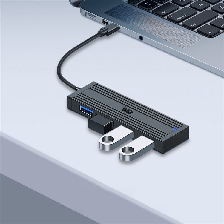 KAWAU H305C-15cm Type-C to 4xUSB Ports Extension Dock Station 5Gbps High Speed Data Transfer USB-C Hub