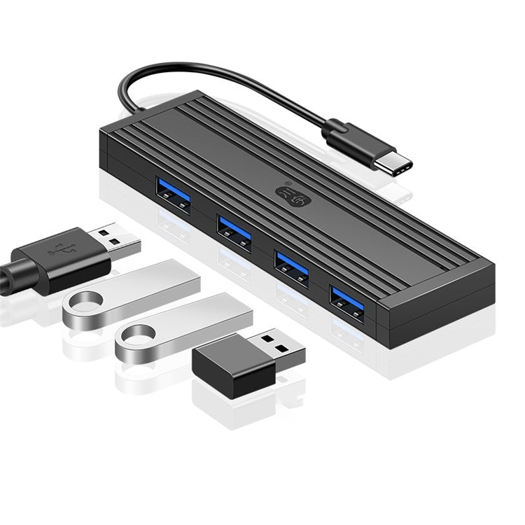KAWAU H305C-15cm Type-C to 4xUSB Ports Extension Dock Station 5Gbps High Speed Data Transfer USB-C Hub