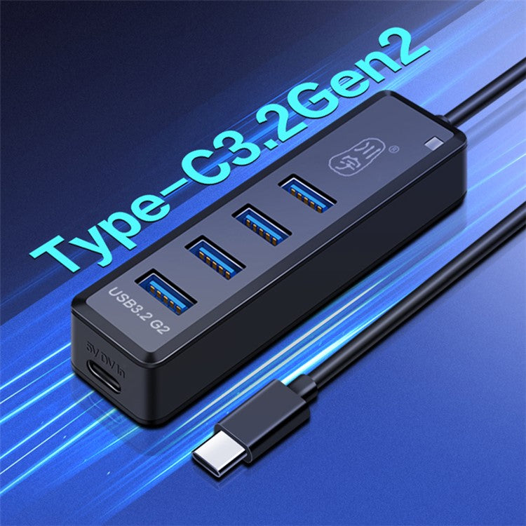 KAWAU H302pro 30cm USB-C Docking Station 10Gbps High-Speed 4 USB3.2 G2 Hub Adapter with Type-C Charging Port