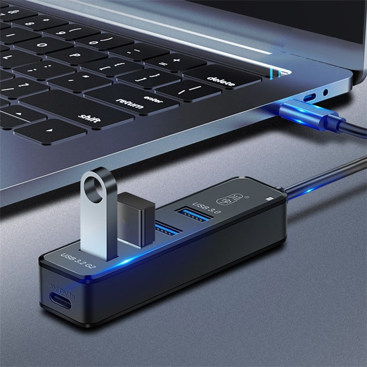 KAWAU H302pro 30cm USB-C Docking Station 10Gbps High-Speed 4 USB3.2 G2 Hub Adapter with Type-C Charging Port