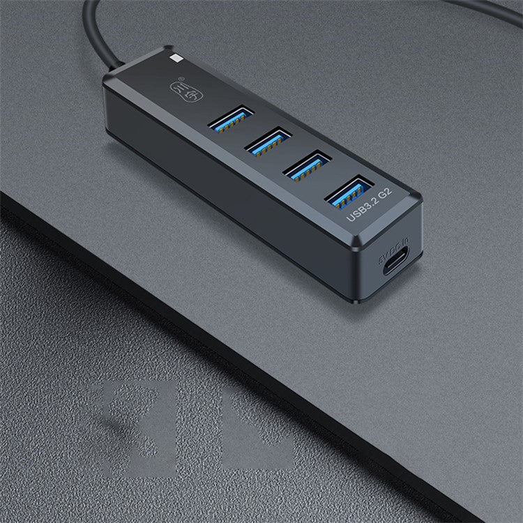 KAWAU H302pro 30cm USB-C Docking Station 10Gbps High-Speed 4 USB3.2 G2 Hub Adapter with Type-C Charging Port