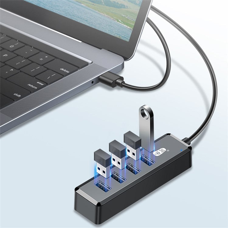 KAWAU H223 120cm Cable USB to 4xUSB 2.0 Hub Adapter Expansion Dock Station Converter for Laptop