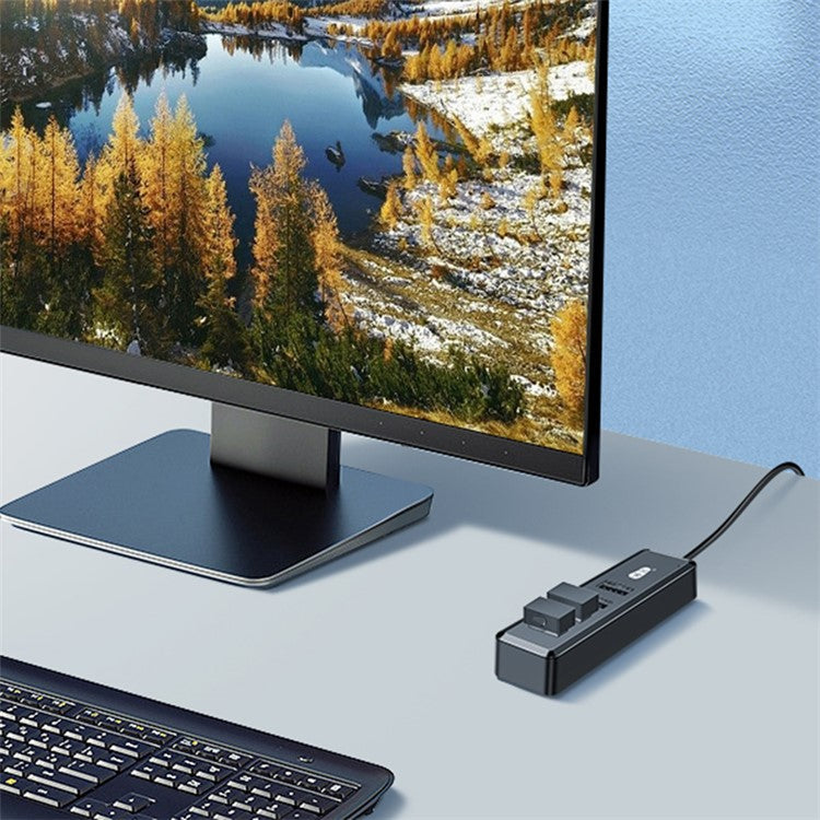 KAWAU H223 120cm Cable USB to 4xUSB 2.0 Hub Adapter Expansion Dock Station Converter for Laptop