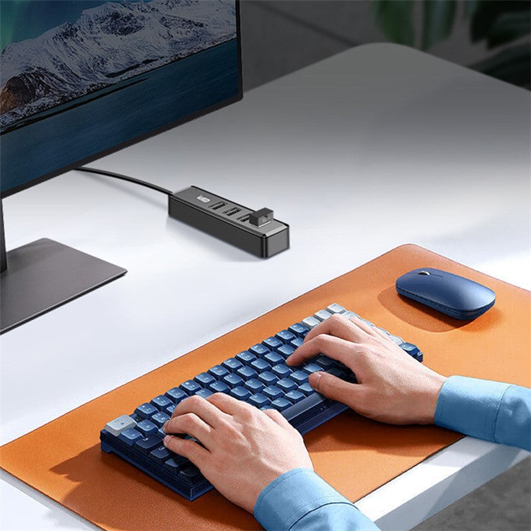 KAWAU H223 120cm Cable USB to 4xUSB 2.0 Hub Adapter Expansion Dock Station Converter for Laptop