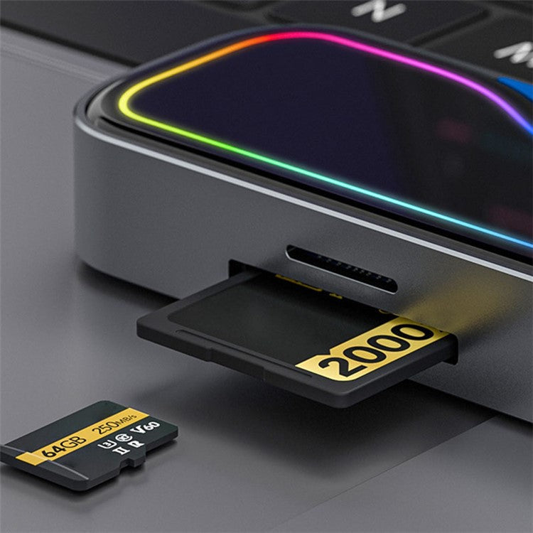 2308 7-in-1 Docking Station Type-C to USB3.0x3 + TF / SD + Type-C + Gigabit Network USB Hub Adapter