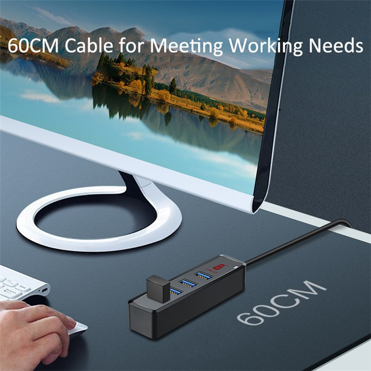 KAWAU H302S 60CM Cable USB Data Adapter Charging Dock Hub with 4xUSB 3.0 Ports