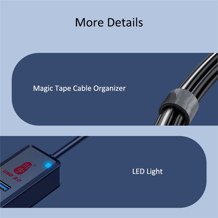 KAWAU H302S 60CM Cable USB Data Adapter Charging Dock Hub with 4xUSB 3.0 Ports