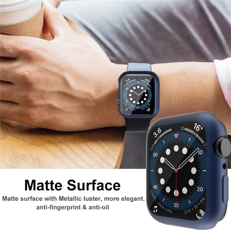 For Apple Watch SE (2022) / SE / 6 / 5 / 4 40mm Case Cover Electroplated Soft TPU Case with Screen Protector - Blue