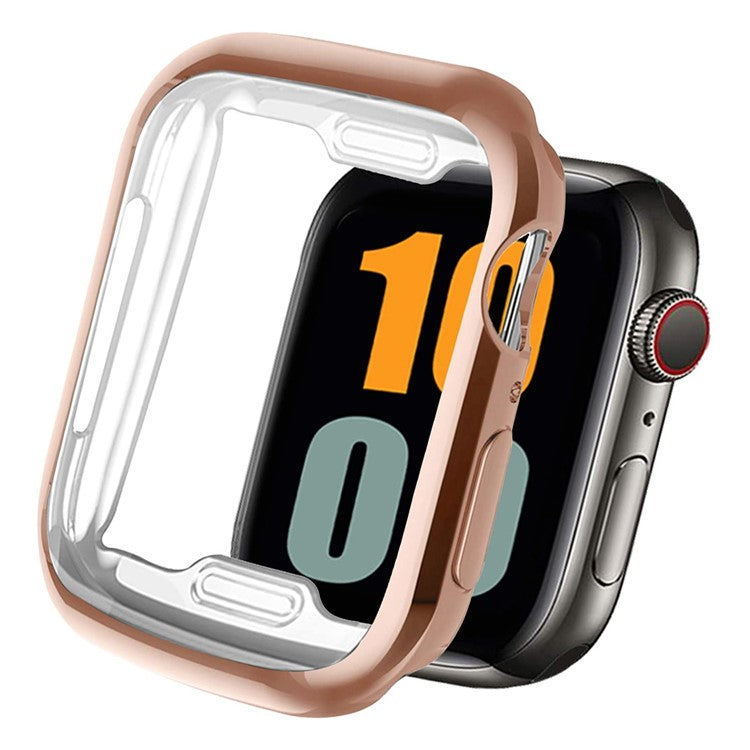 For Apple Watch Ultra 2 49mm / Ultra 49m TPU Case with Screen Protector All Around Electroplated Watch Cover - Rose Gold