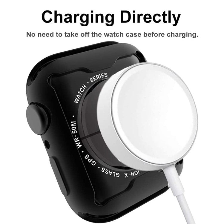 For Apple Watch Ultra 2 49mm / Ultra 49m TPU Case with Screen Protector All Around Electroplated Watch Cover - Rose Gold