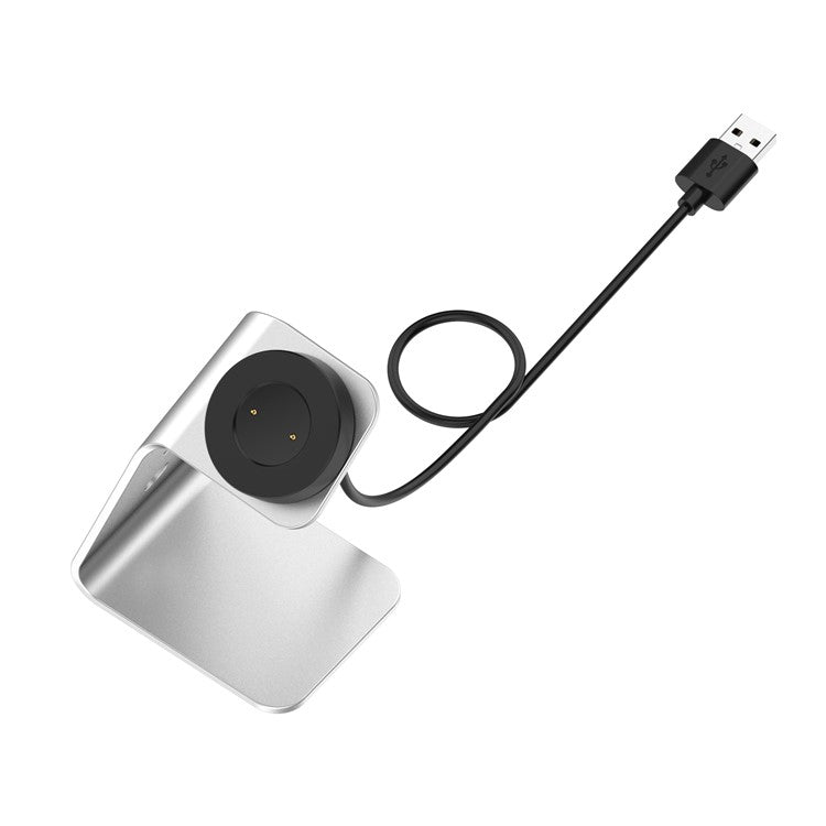 Cradle Charger Stand Holder Dock Station Base with 1.5M USB Cable for Huawei Watch GT/GT 2e/GT 2 (42mm/46mm)/Honor Watch GS Pro/Honor Magic/Honor Magic Watch 2 (42mm/46mm)/Honor Watch Dream - Silver