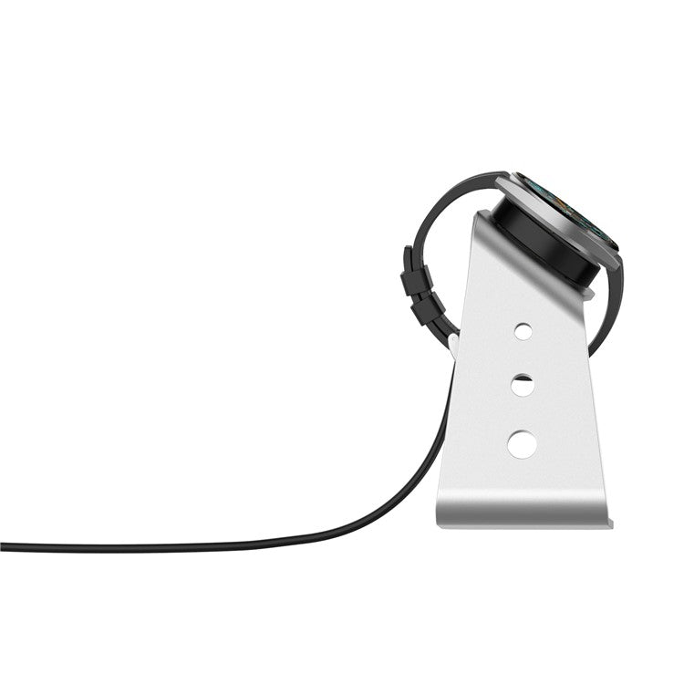 Cradle Charger Stand Holder Dock Station Base with 1.5M USB Cable for Huawei Watch GT/GT 2e/GT 2 (42mm/46mm)/Honor Watch GS Pro/Honor Magic/Honor Magic Watch 2 (42mm/46mm)/Honor Watch Dream - Silver