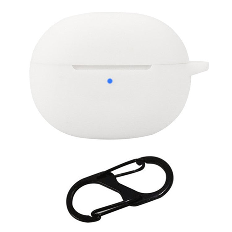 For 1MORE Q20 TWS Headset Silicone Case Anti-Scratch Wireless Earphone Cover with Hanging Buckle - White