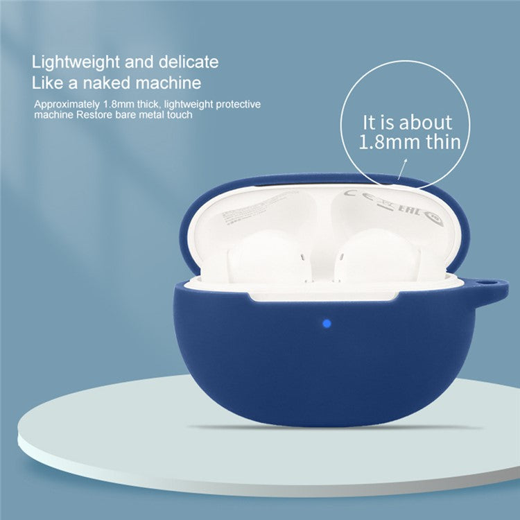 For 1MORE Q20 TWS Headset Silicone Case Anti-Scratch Wireless Earphone Cover with Hanging Buckle - White