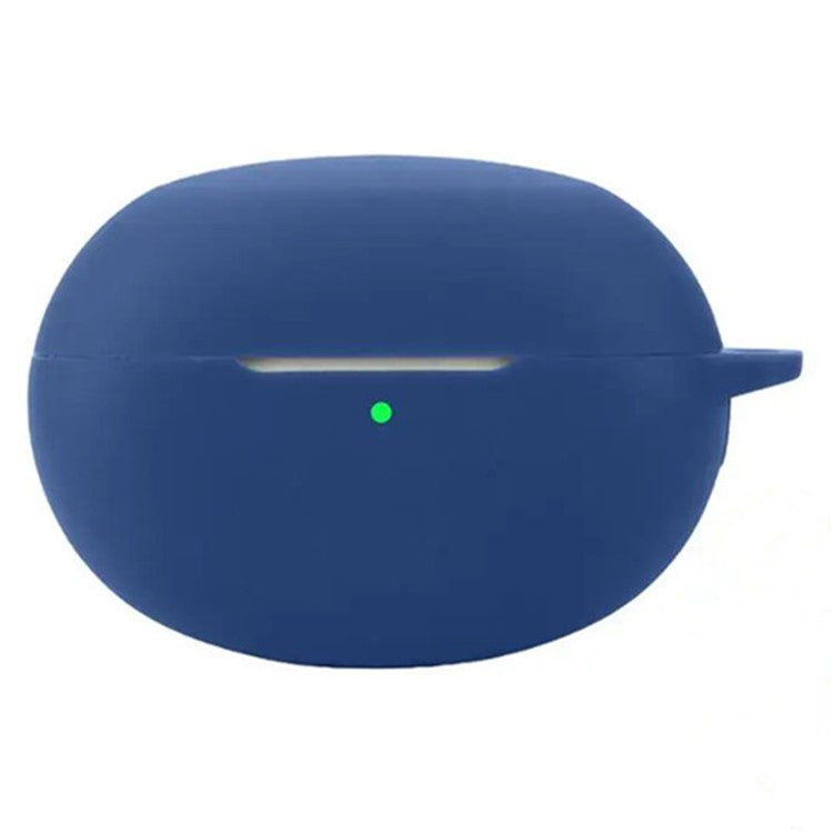 Dust Cover for Realme Buds Air 6 Pro Bluetooth Earphones Silicone Case with Anti-Lost Buckle - Dark Blue