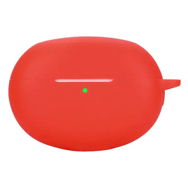Dust Cover for Realme Buds Air 6 Pro Bluetooth Earphones Silicone Case with Anti-Lost Buckle - Red