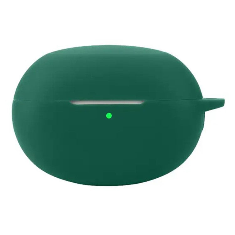 Dust Cover for Realme Buds Air 6 Pro Bluetooth Earphones Silicone Case with Anti-Lost Buckle - Blackish Green