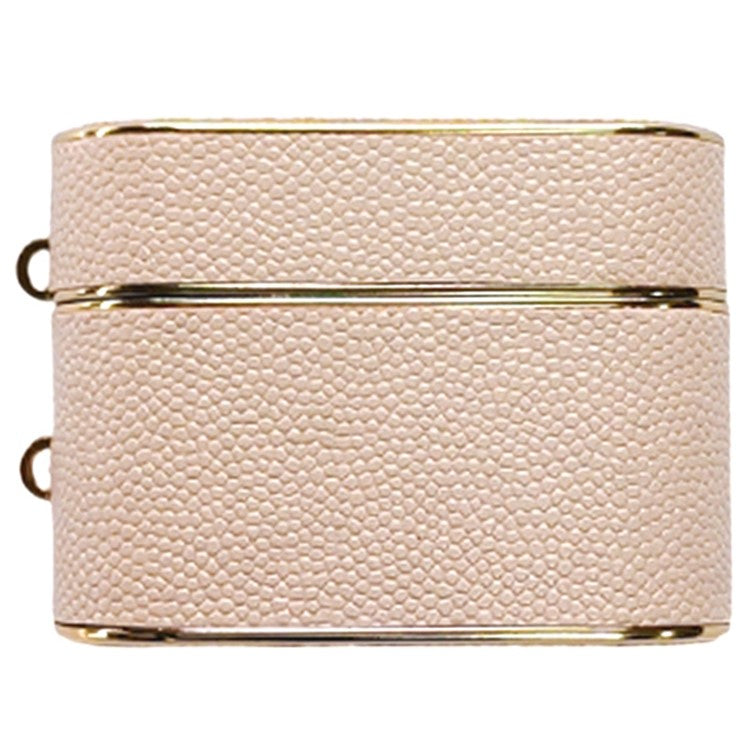 For Apple AirPods Pro Leather Texture PC+TPU Case Earphone Protective Cover - Khaki
