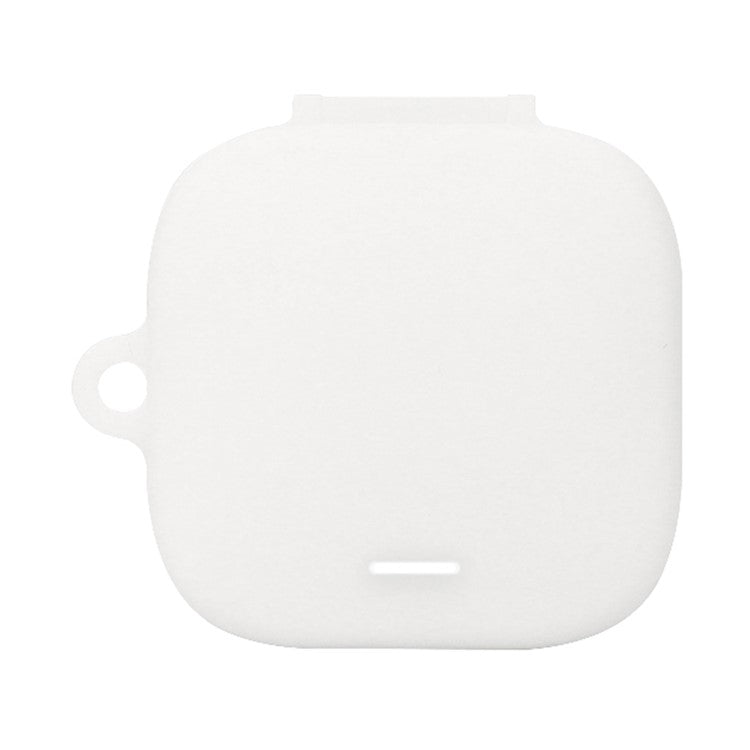 For Xiaomi Redmi Buds 6 Active Silicone Cover Bluetooth Earphone Sleeve with Anti-Lost Buckle - White