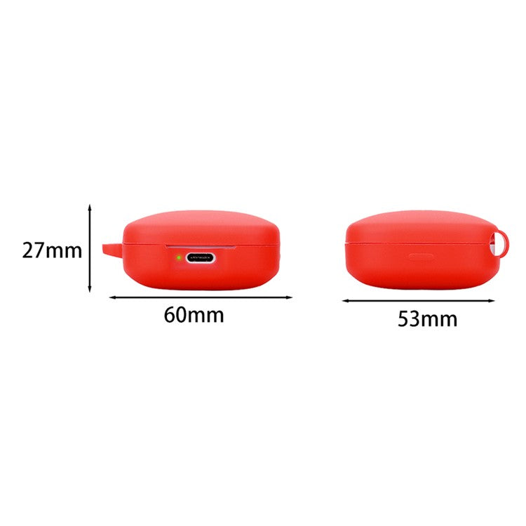 For Xiaomi Redmi Buds 6 Active Silicone Cover Bluetooth Earphone Sleeve with Anti-Lost Buckle - Pink