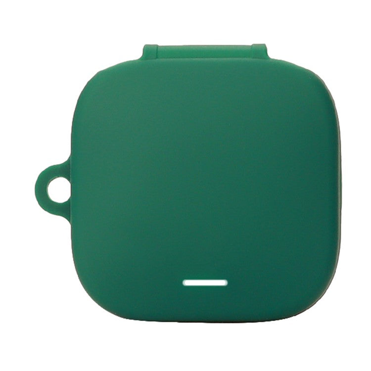 For Xiaomi Redmi Buds 6 Active Silicone Cover Bluetooth Earphone Sleeve with Anti-Lost Buckle - Blackish Green