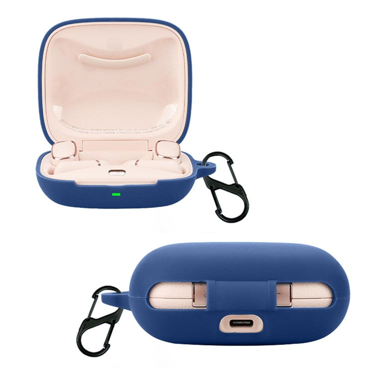 For Edifier Evo Open Headset Silicone Case Anti-Scratch Wireless Earphone Cover with Buckle - White