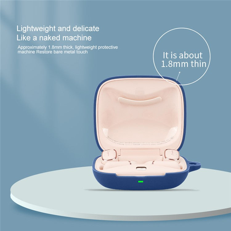 For Edifier Evo Open Headset Silicone Case Anti-Scratch Wireless Earphone Cover with Buckle - White