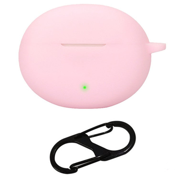For Oppo Enco Air4 Pro Silicone Cover Bluetooth Earphone Sleeve with Anti-Lost Buckle - Pink