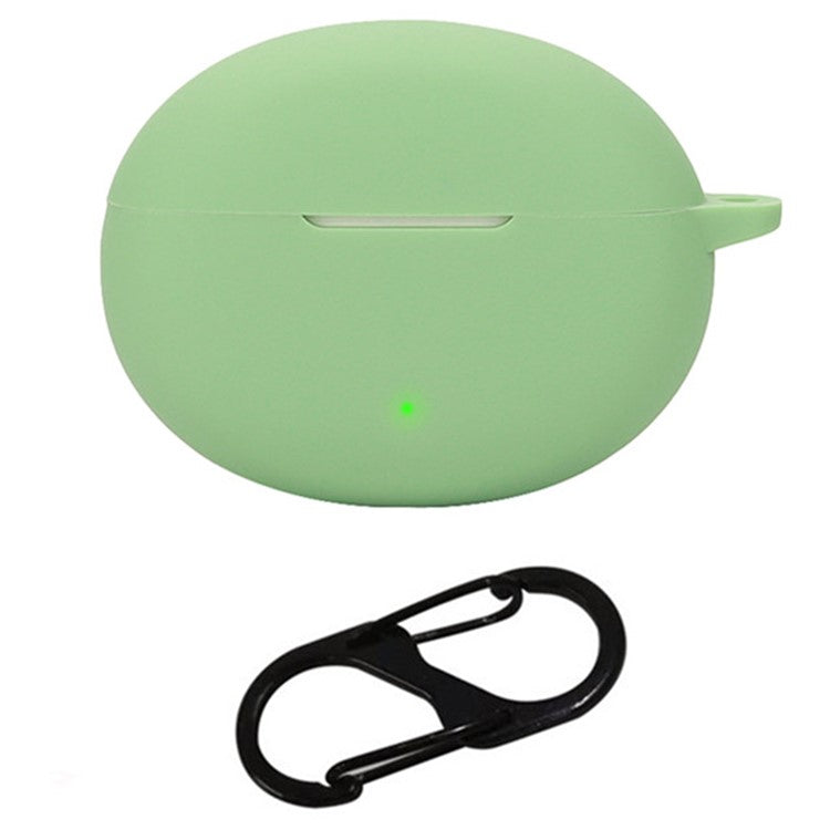 For Oppo Enco Air4 Pro Silicone Cover Bluetooth Earphone Sleeve with Anti-Lost Buckle - Matcha Green