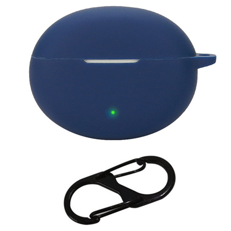 For Oppo Enco Air4 Pro Silicone Cover Bluetooth Earphone Sleeve with Anti-Lost Buckle - Dark Blue