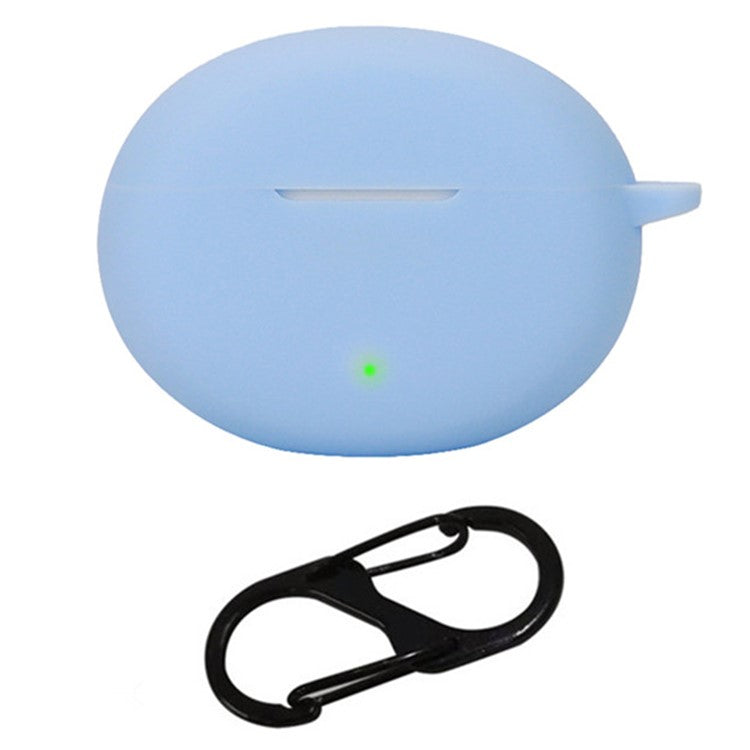 For Oppo Enco Air4 Pro Silicone Cover Bluetooth Earphone Sleeve with Anti-Lost Buckle - Sky Blue