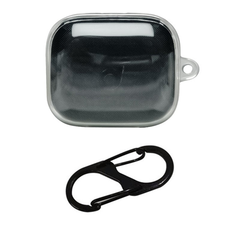 For Anker Soundcore P30i Silicone Headphone Case TWS Earphone Cover with Hanging Buckle - Transparent