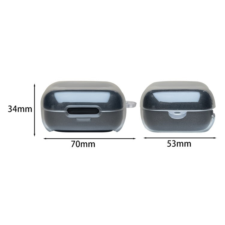For Anker Soundcore P30i Silicone Headphone Case TWS Earphone Cover with Hanging Buckle - Transparent