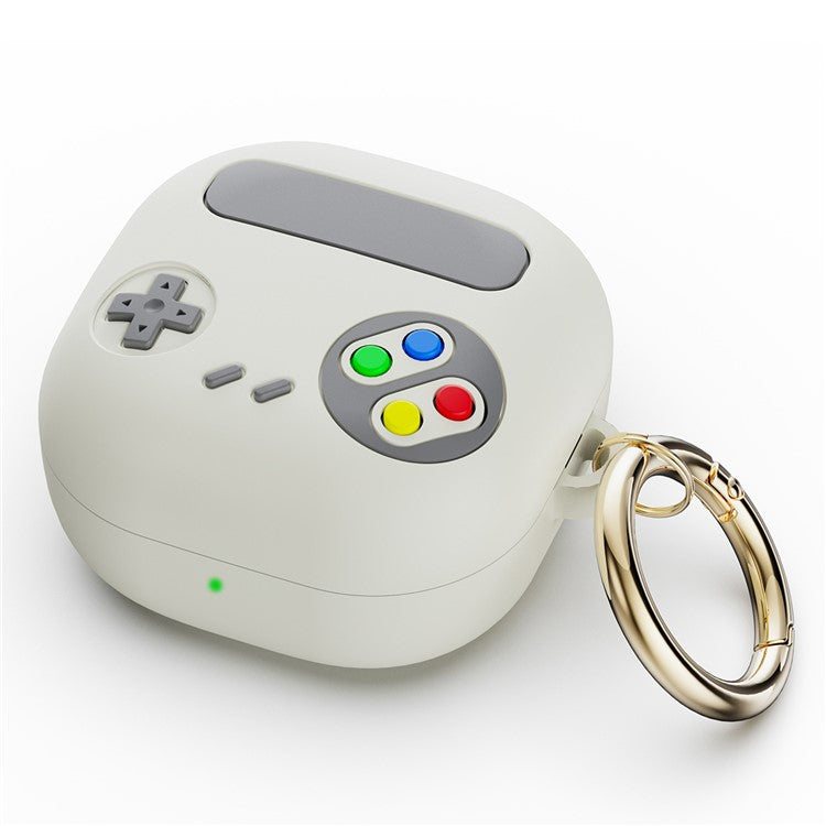 For Samsung Galaxy Buds Live / Buds Pro / Buds Pro 2 Silicone Case Retro Game Console Design Headset Cover - White