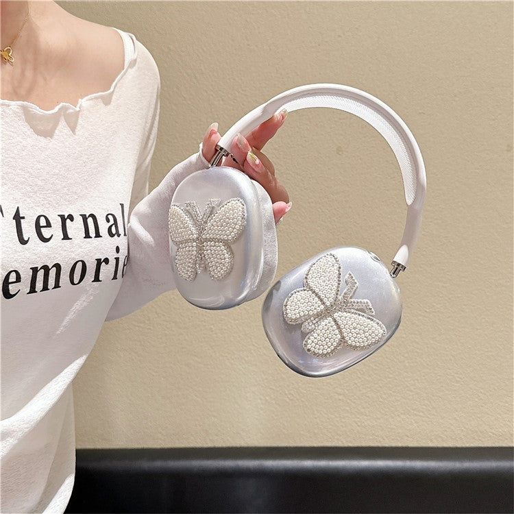 For AirPods Max 1 Pair Butterfly Decor Soft TPU Headphone Earmuff Shell Protective Cover