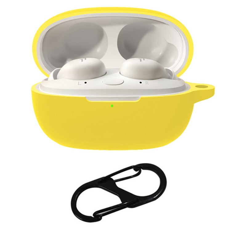 For 1MORE Sleeping Earbuds Z30 Silicone Case Bluetooth Earphones Cover with Hanging Buckle - Yellow