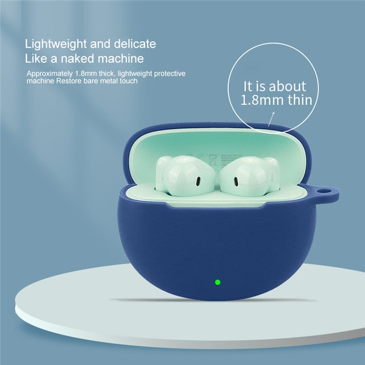 For Honor Earbuds X7 Silicone Headset Case Anti-Scratch TWS Earphone Cover with Hanging Buckle - White