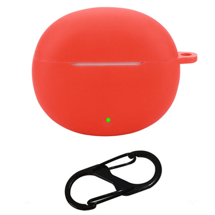 For Honor Earbuds X7 Silicone Headset Case Anti-Scratch TWS Earphone Cover with Hanging Buckle - Red
