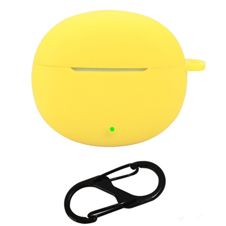 For Honor Earbuds X7 Silicone Headset Case Anti-Scratch TWS Earphone Cover with Hanging Buckle - Yellow