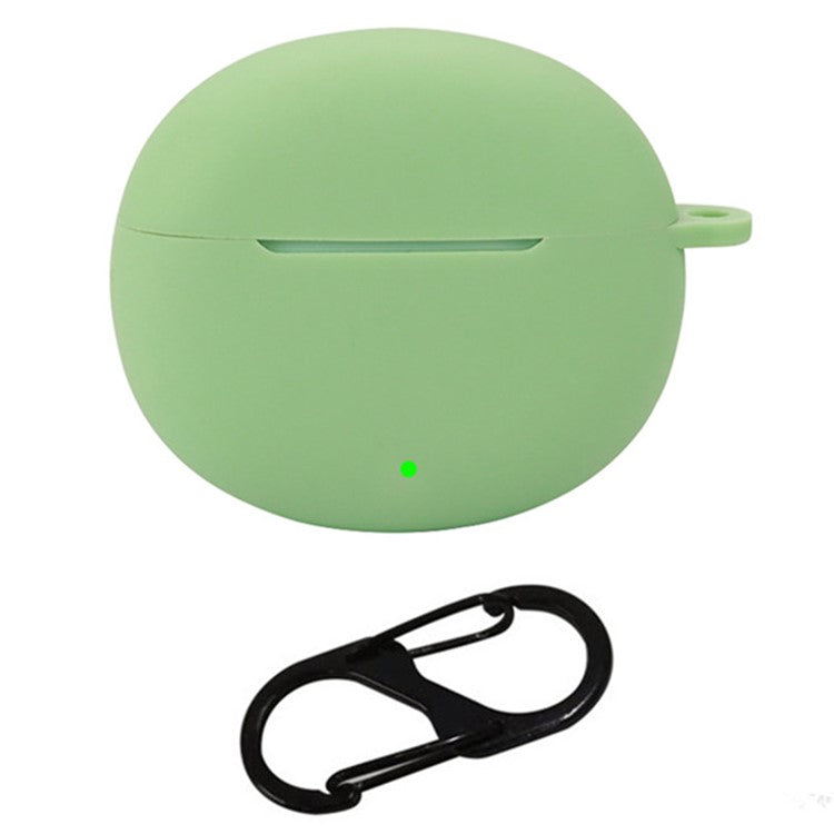 For Honor Earbuds X7 Silicone Headset Case Anti-Scratch TWS Earphone Cover with Hanging Buckle - Matcha Green