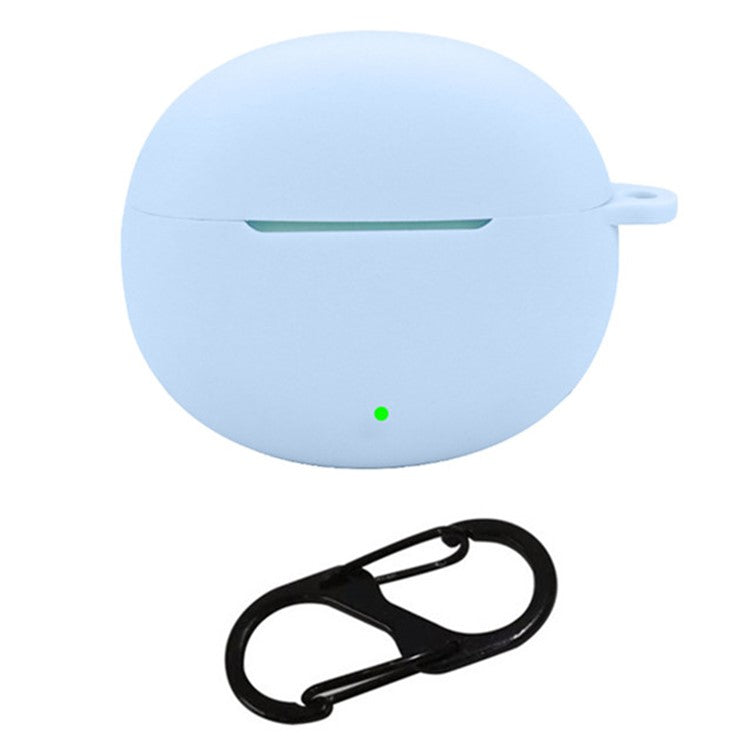 For Honor Earbuds X7 Silicone Headset Case Anti-Scratch TWS Earphone Cover with Hanging Buckle - Sky Blue