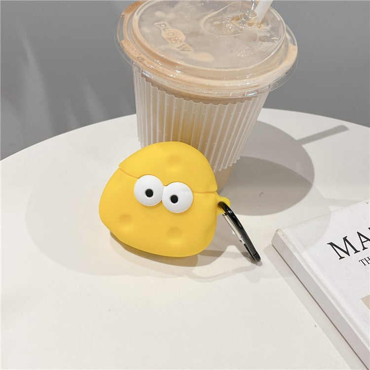 For Apple AirPods with Wireless Charging Case (2019) / AirPods with Charging Case (2019) (2016) Cartoon Cheese Silicone Cover