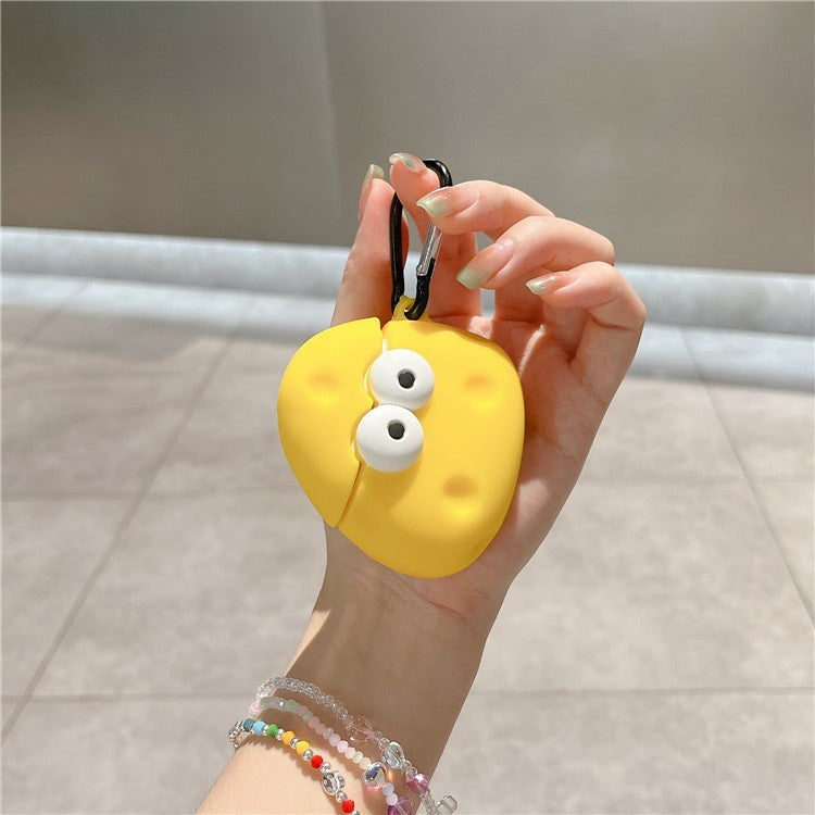 For Apple AirPods with Wireless Charging Case (2019) / AirPods with Charging Case (2019) (2016) Cartoon Cheese Silicone Cover