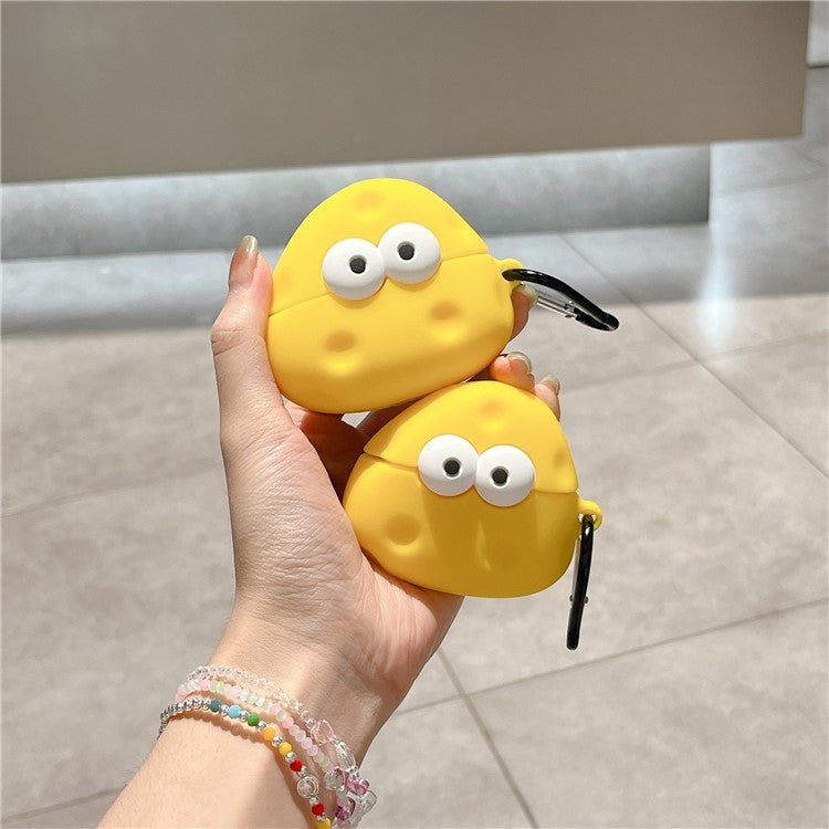For Apple AirPods with Wireless Charging Case (2019) / AirPods with Charging Case (2019) (2016) Cartoon Cheese Silicone Cover