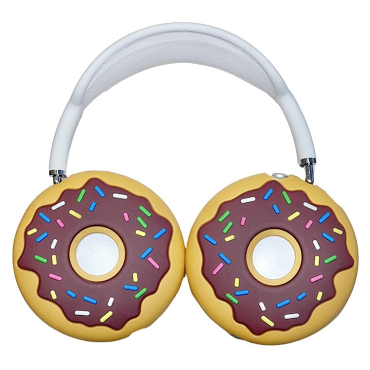 For AirPods Max 2024 (USB-C) / Max 1 Pair Cartoon Design Silicone Earmuff Shell Headphone Protective Cover - Doughnut