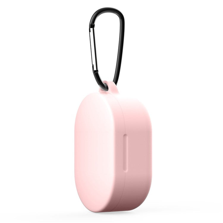 Bluetooth Earphone Silicone Protective Case Cover with Hook for Xiaomi Redmi AirDots 3 - Pink